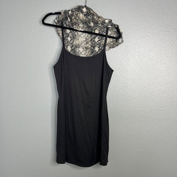 NWOT WAYF Snakeskin Print‎ Mesh Tiered Skater Dress Long Sleeve Layered Small - Picture 9 of 9